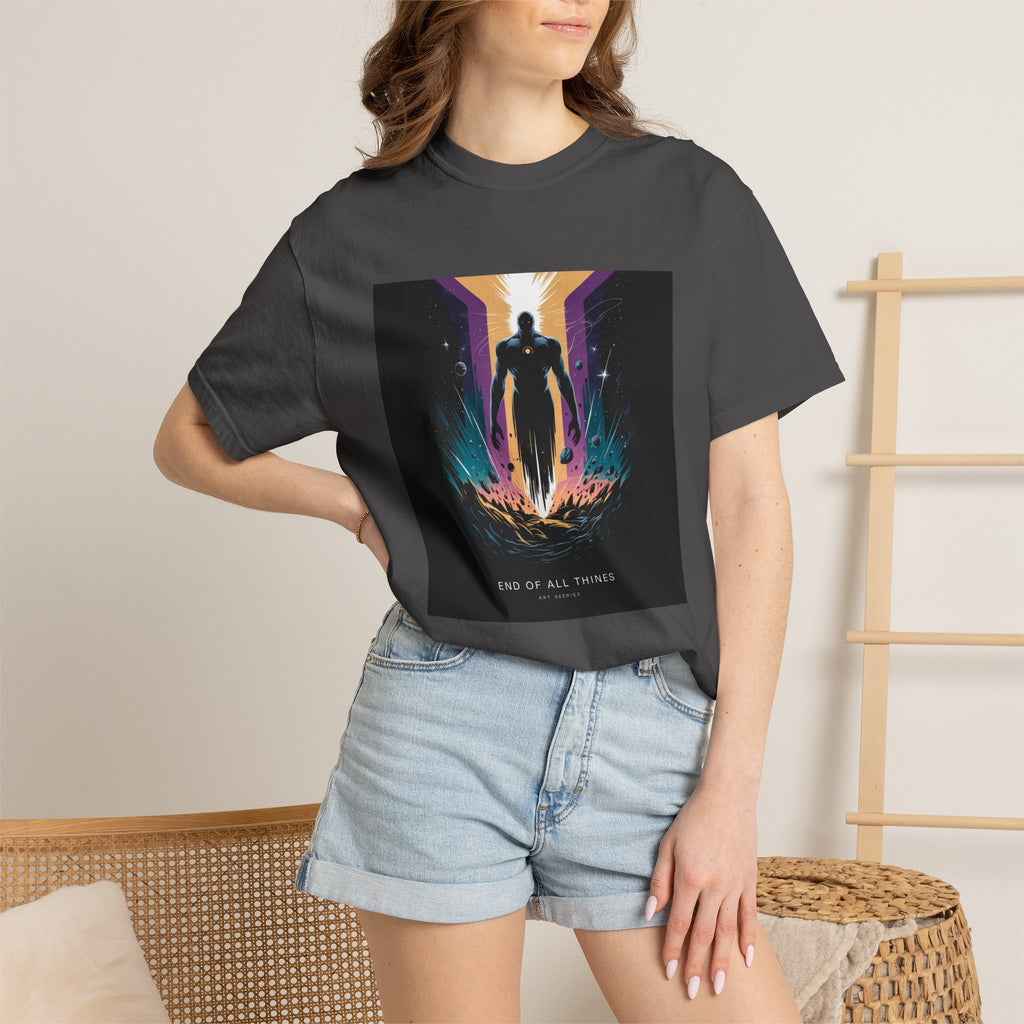 Epic Hero Graphic Tee – Cosmic Battle Superhero Fan Shirt