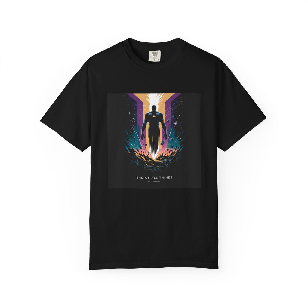Epic Hero Graphic Tee – Cosmic Battle Superhero Fan Shirt