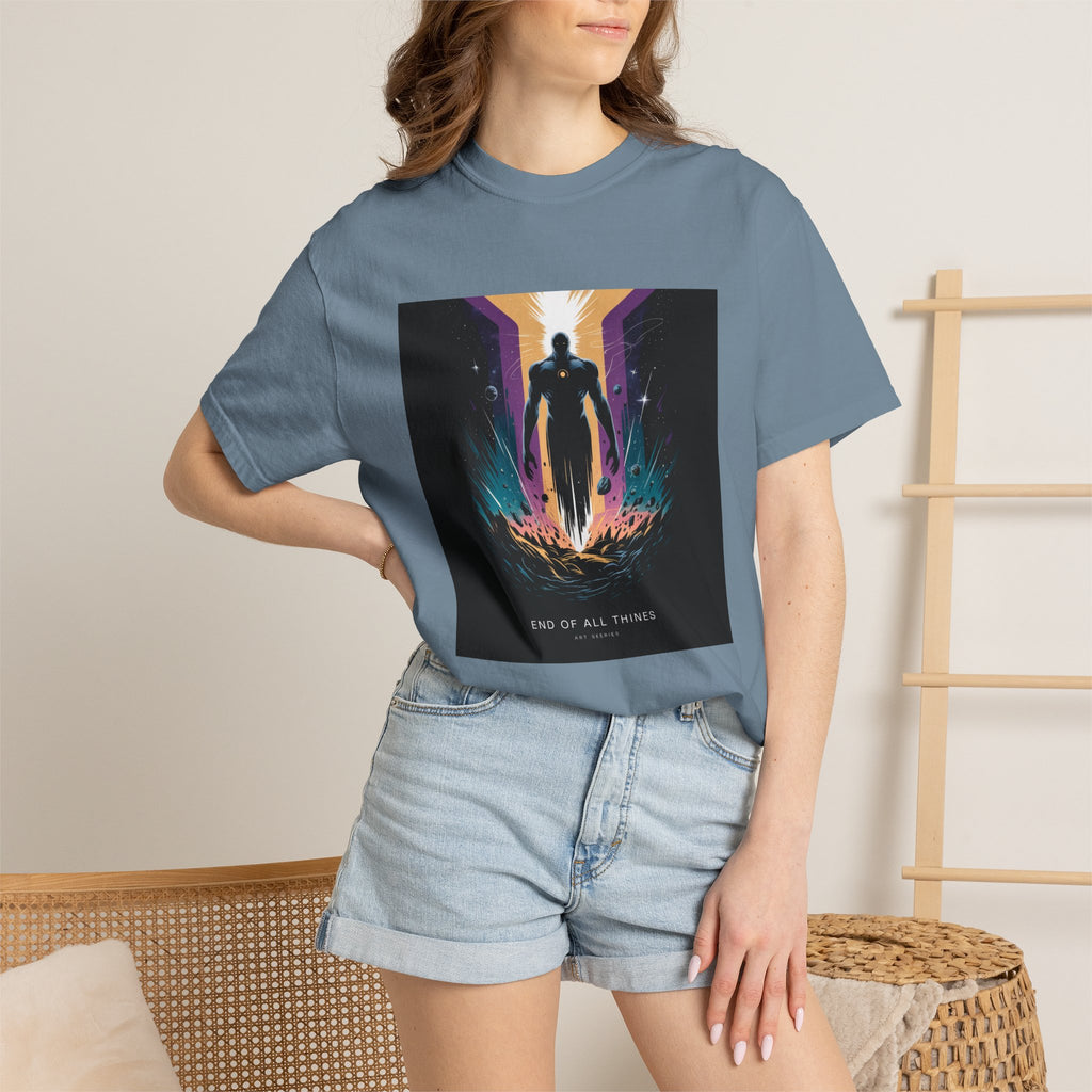 Epic Hero Graphic Tee – Cosmic Battle Superhero Fan Shirt