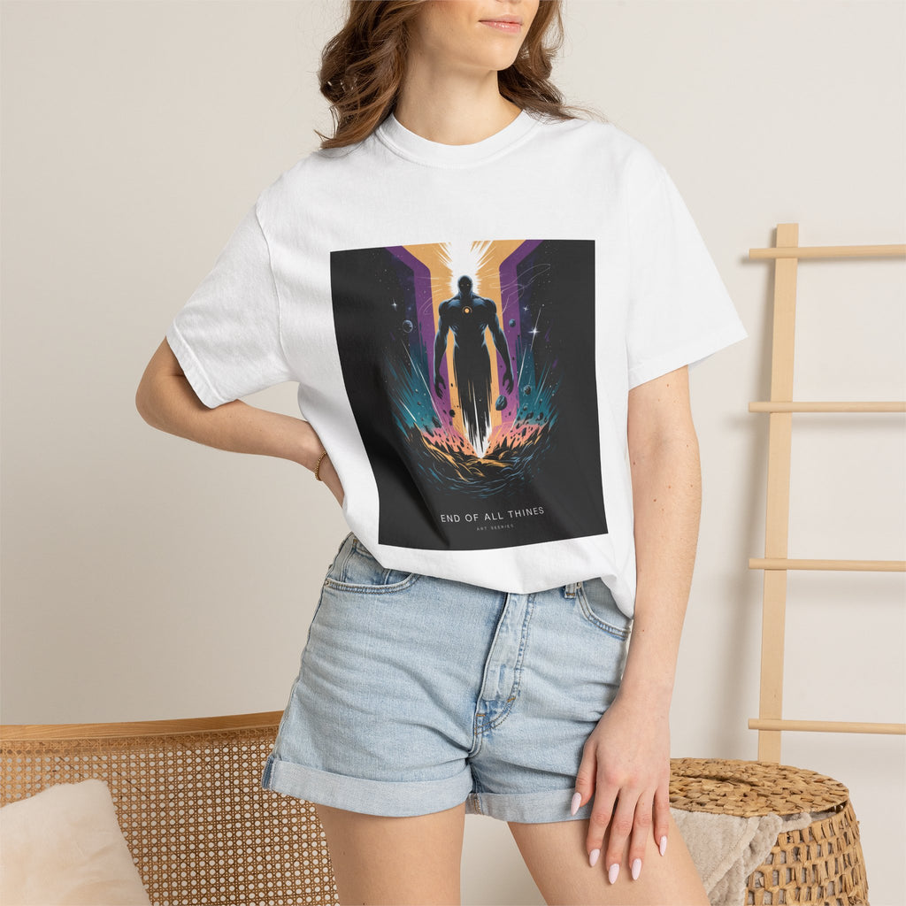 Epic Hero Graphic Tee – Cosmic Battle Superhero Fan Shirt