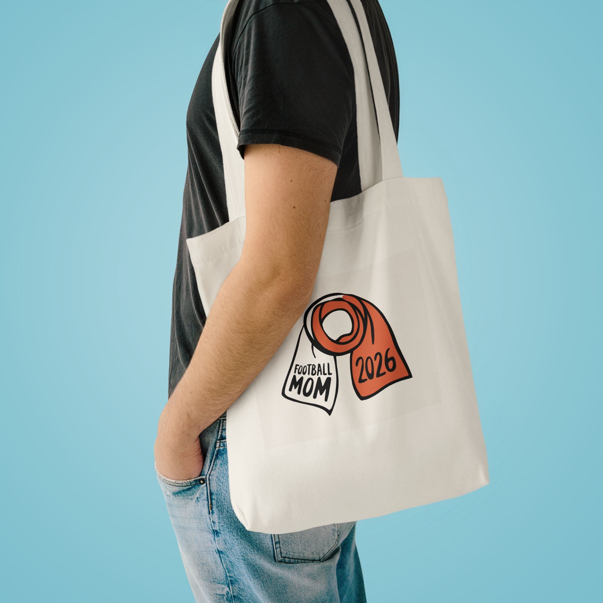Football Mom Tote Bag | 2026 Soccer Fan Canvas Bag Gift for Women