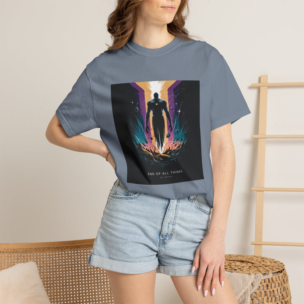 Epic Hero Graphic Tee – Cosmic Battle Superhero Fan Shirt