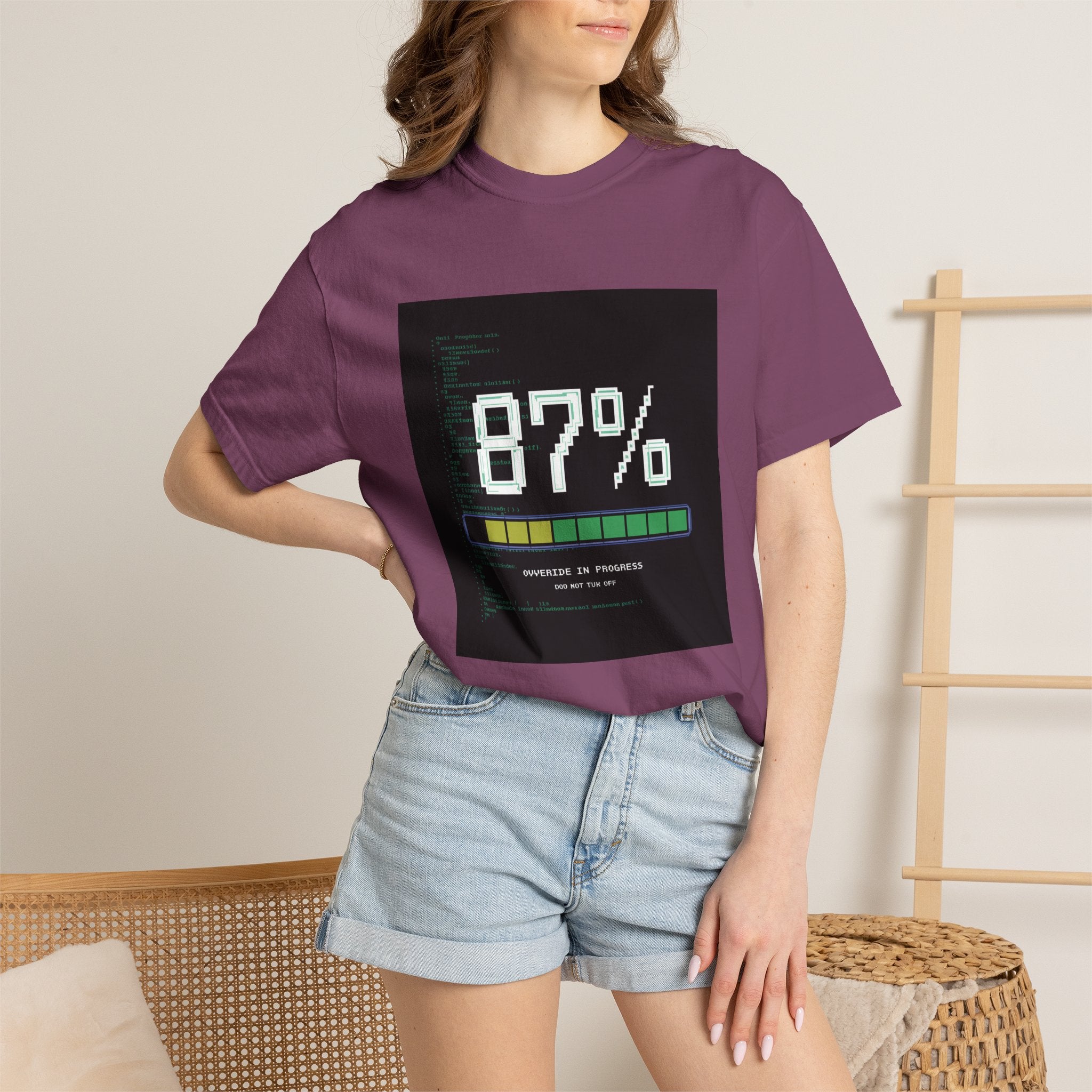 Glitch Gaming T-Shirt | Override In Progress Cyberpunk Tee