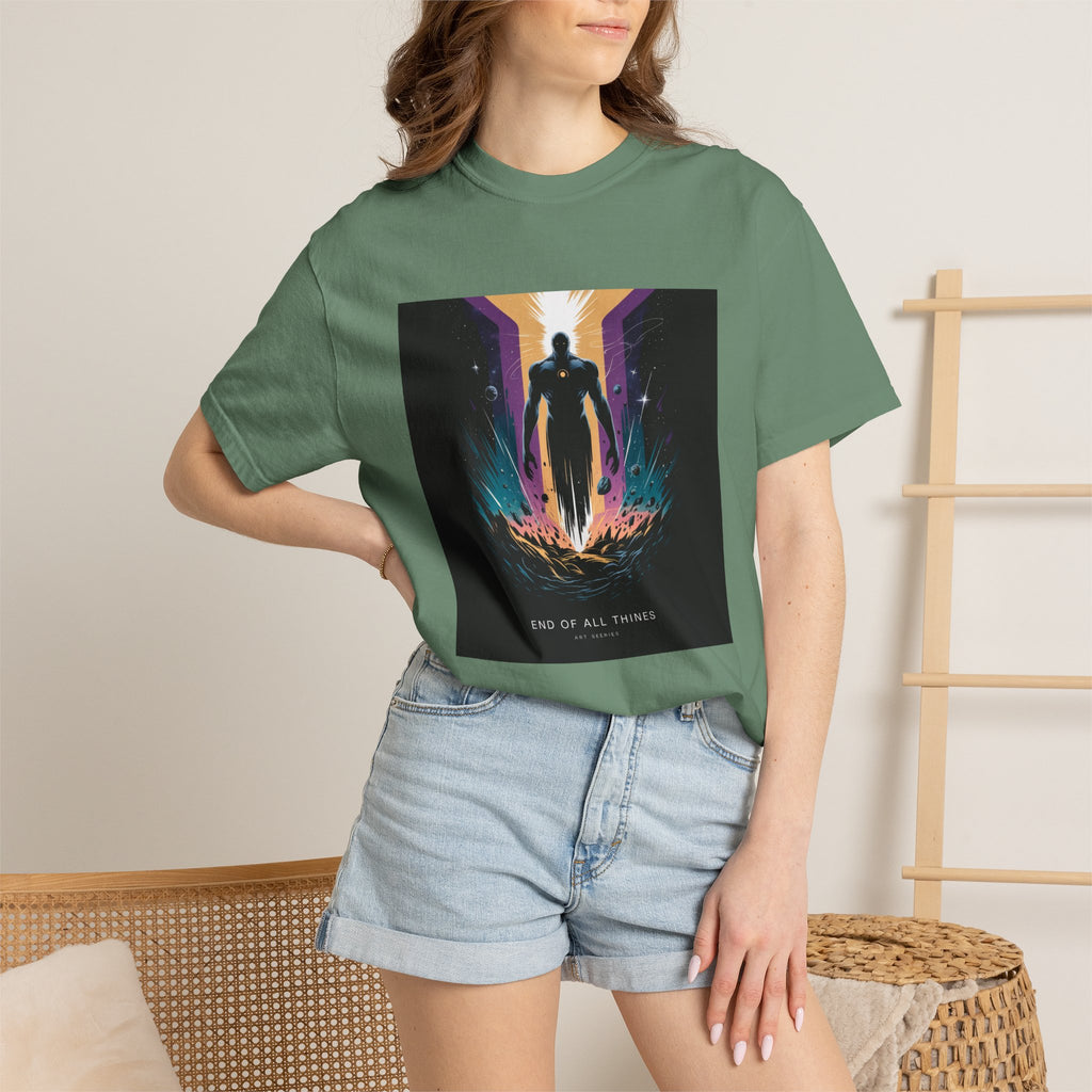 Epic Hero Graphic Tee – Cosmic Battle Superhero Fan Shirt