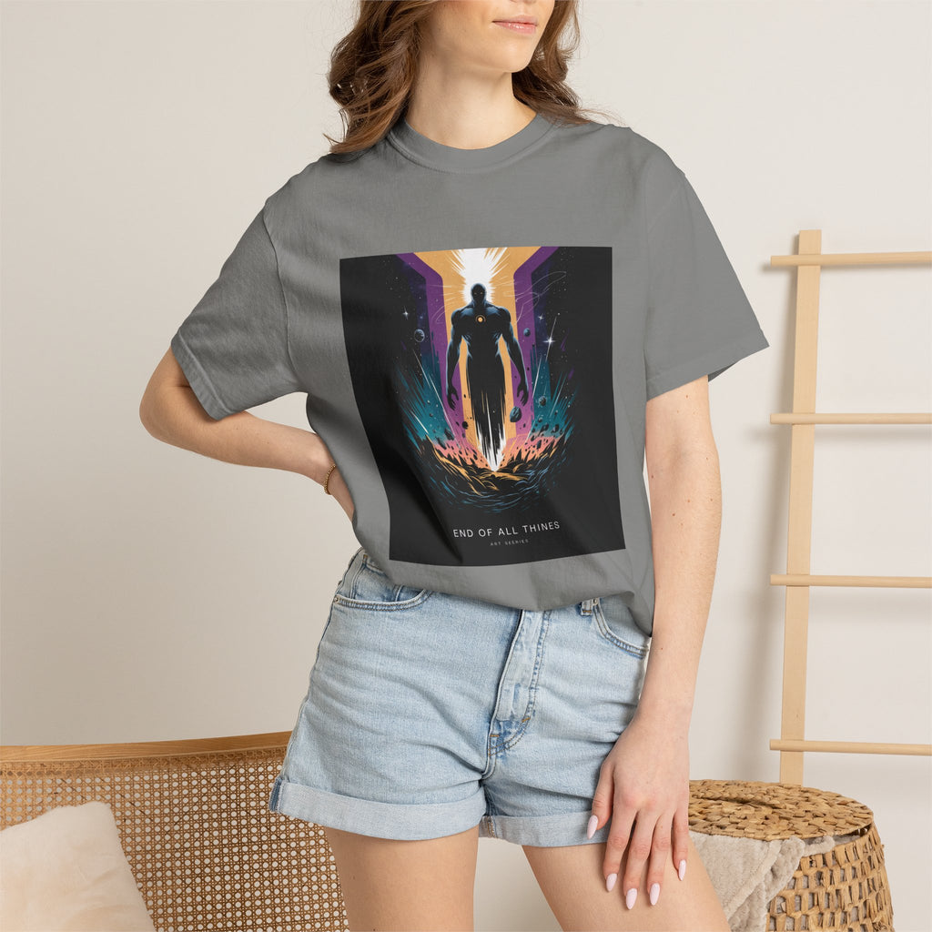 Epic Hero Graphic Tee – Cosmic Battle Superhero Fan Shirt