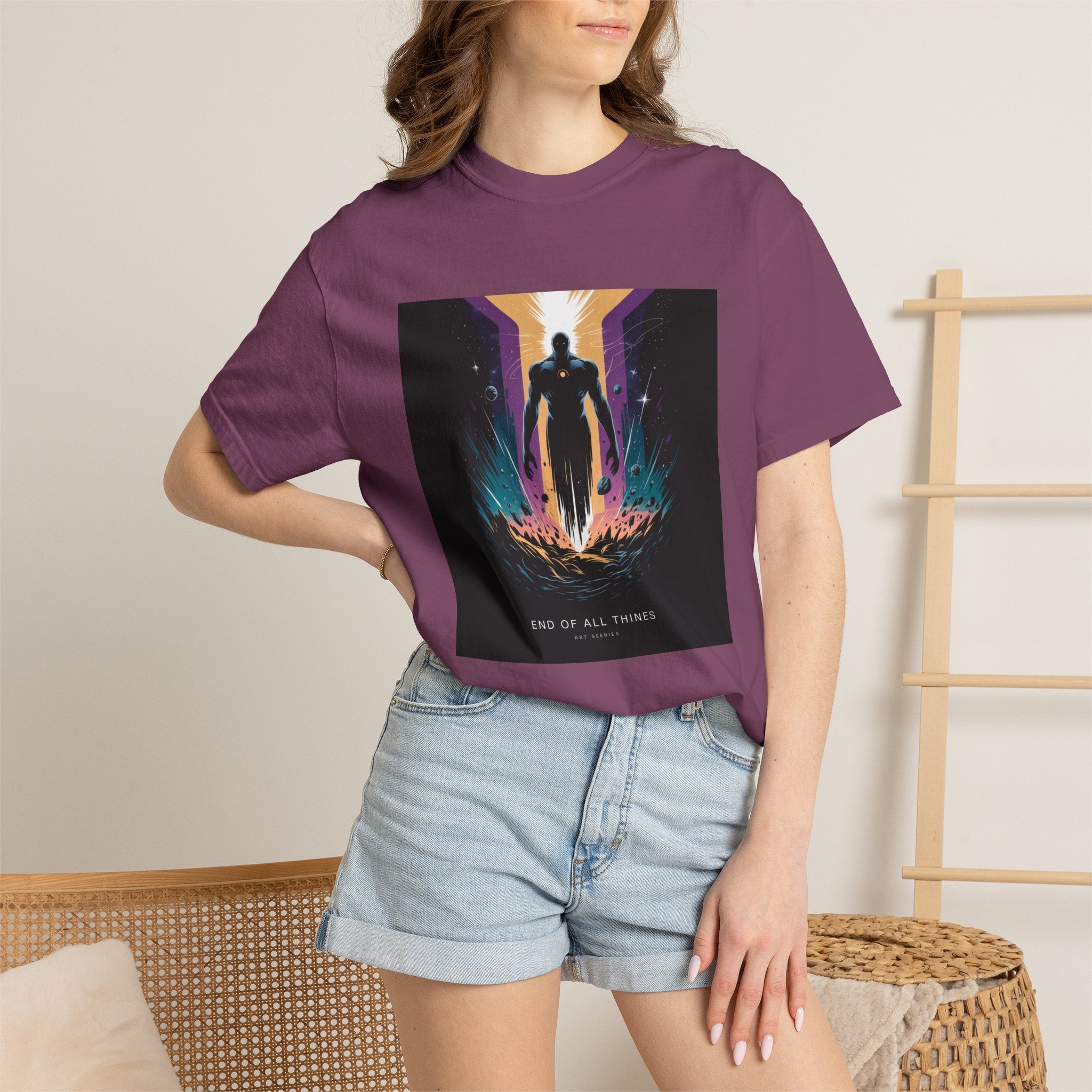 Epic Hero Graphic Tee – Cosmic Battle Superhero Fan Shirt