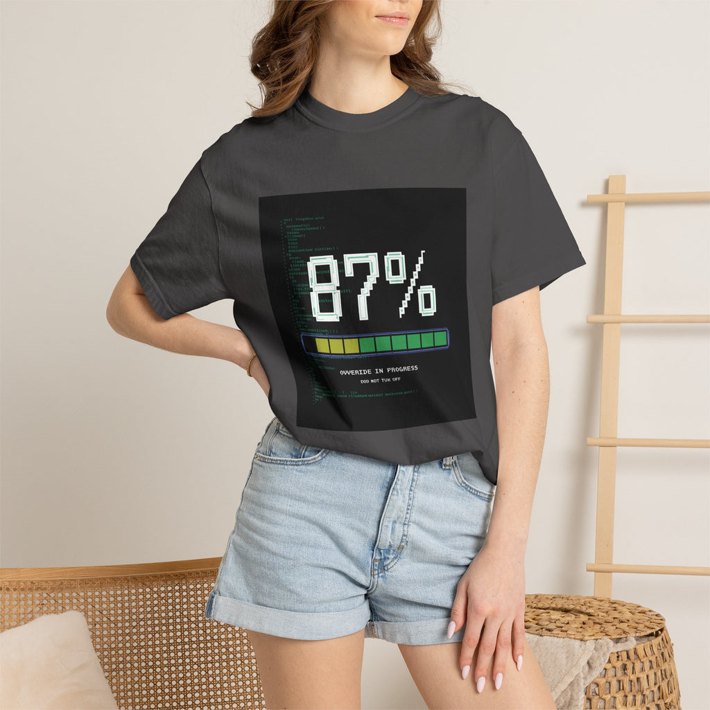 Glitch Gaming T-Shirt | Override In Progress Cyberpunk Tee