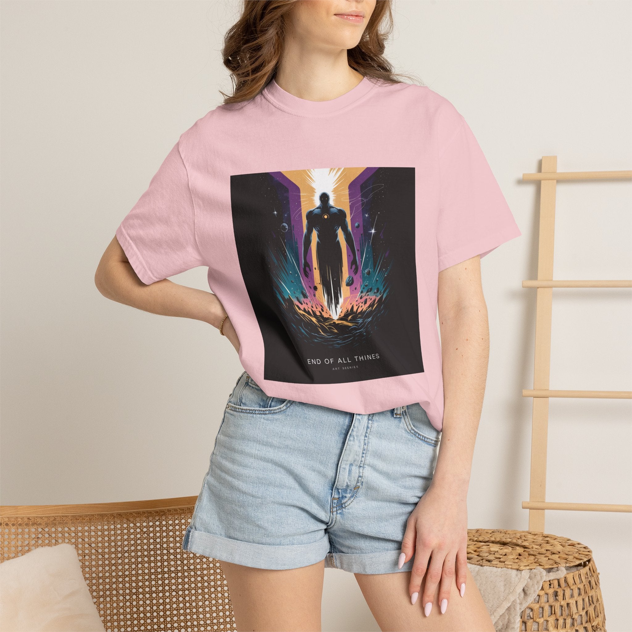 Epic Hero Graphic Tee – Cosmic Battle Superhero Fan Shirt