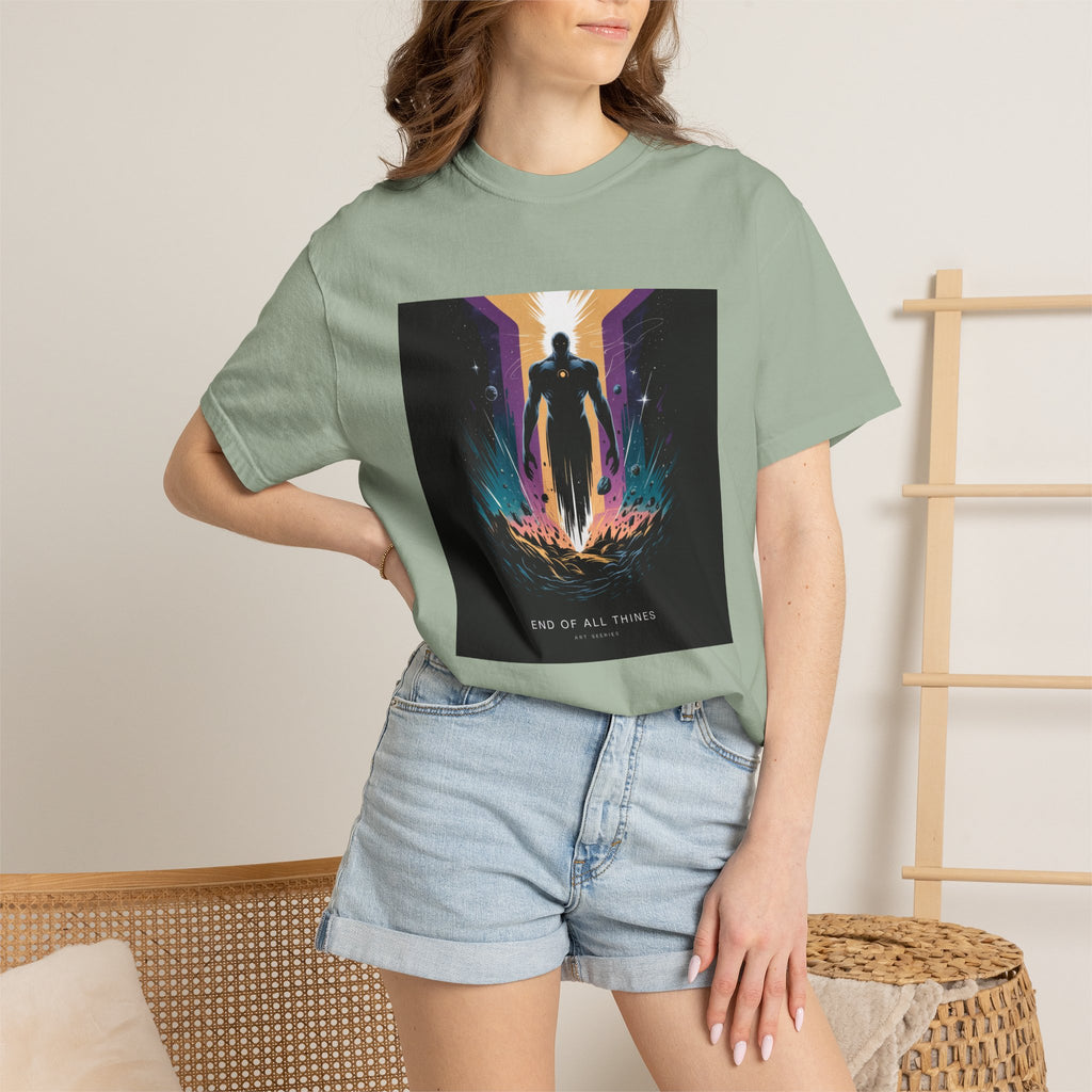 Epic Hero Graphic Tee – Cosmic Battle Superhero Fan Shirt