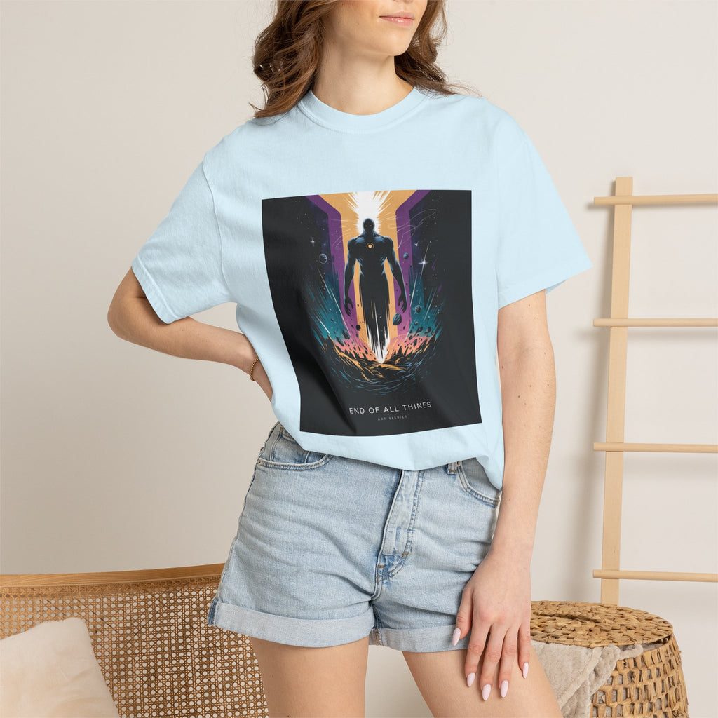 Epic Hero Graphic Tee – Cosmic Battle Superhero Fan Shirt