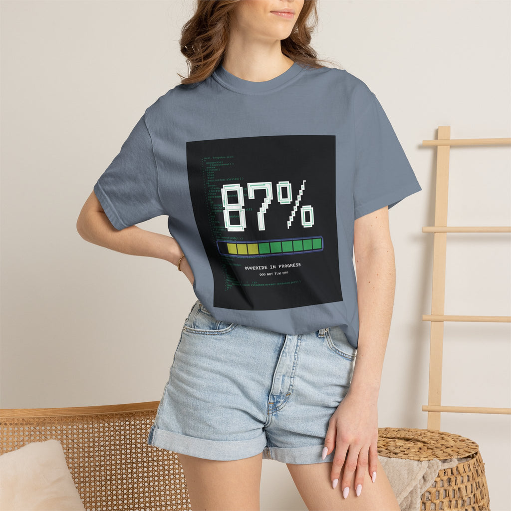 Glitch Gaming T-Shirt | Override In Progress Cyberpunk Tee