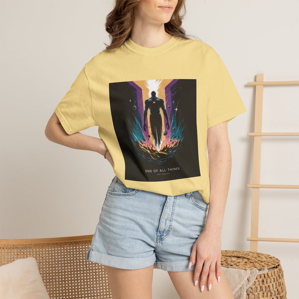 Epic Hero Graphic Tee – Cosmic Battle Superhero Fan Shirt