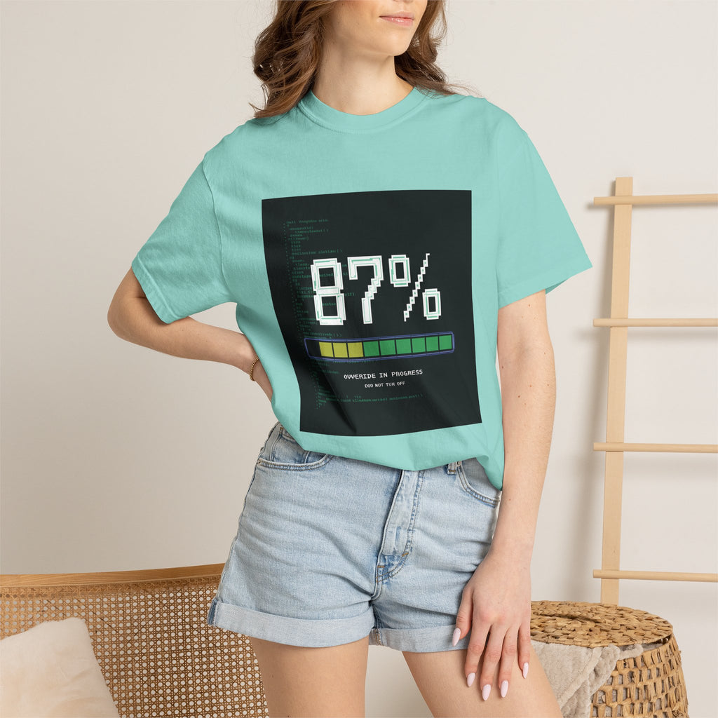 Glitch Gaming T-Shirt | Override In Progress Cyberpunk Tee